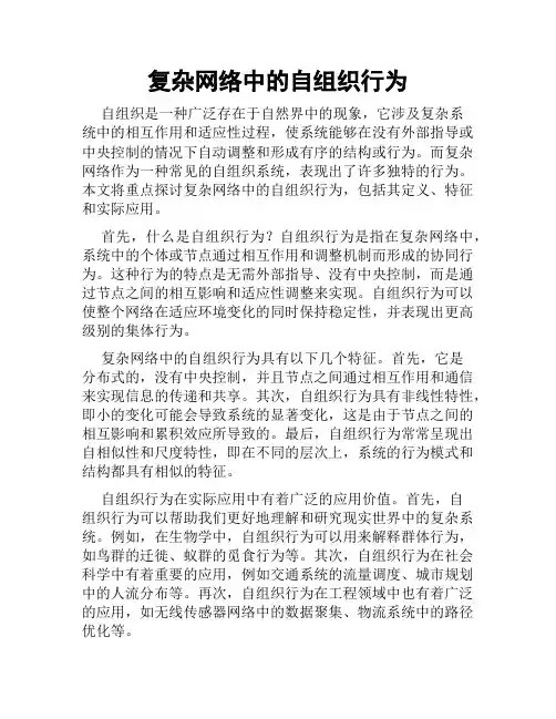 复杂网络中的自组织行为