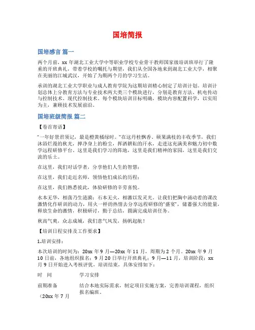 国培简报范文