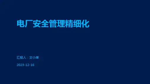 电厂安全管理精细化