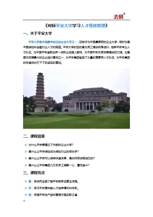 【平安大学】学习人才绩效管理