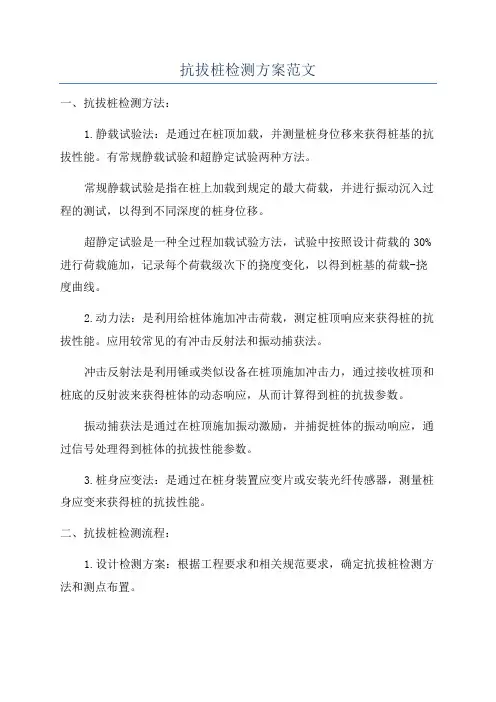 抗拔桩检测方案范文