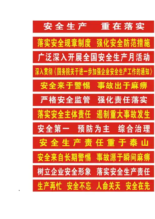 安全生产横幅标语