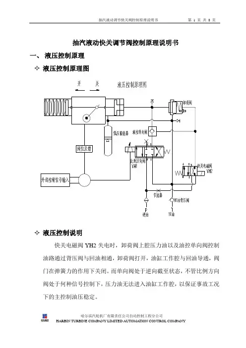 抽汽快关调节阀控制