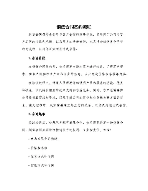 销售合同签约流程