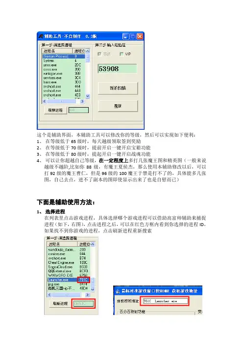 修改等级辅助工具 使用说明