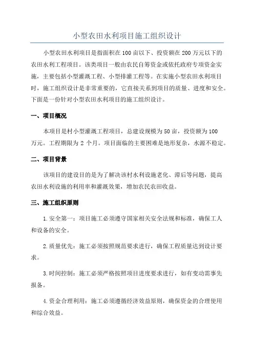 小型农田水利项目施工组织设计