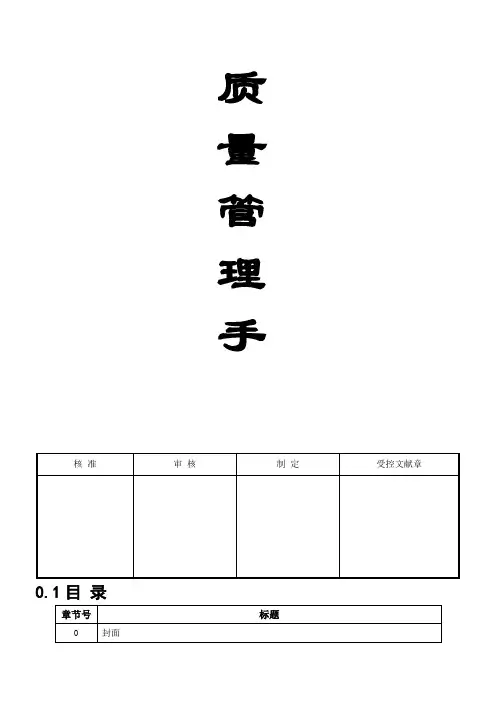 质量管理手册样本