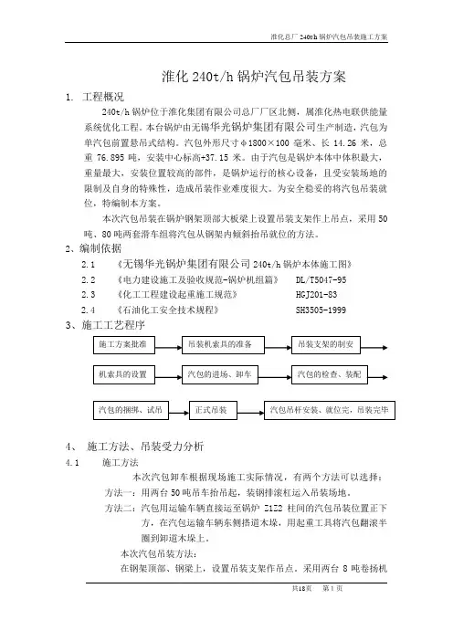 锅炉汽包吊装方案