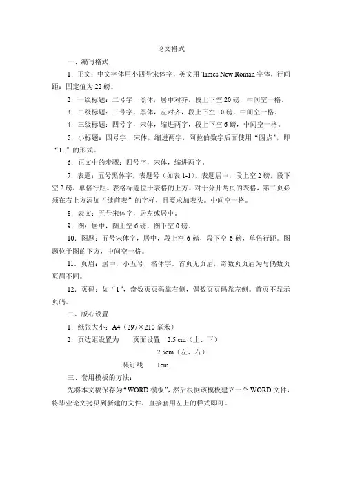 论文格式