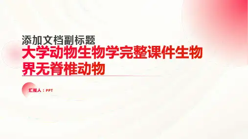 大学动物生物学完整课件生物界无脊椎动物
