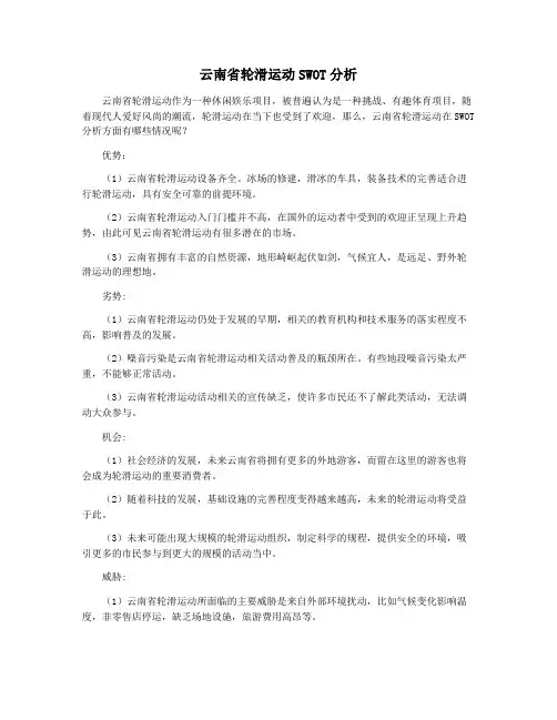 云南省轮滑运动SWOT分析