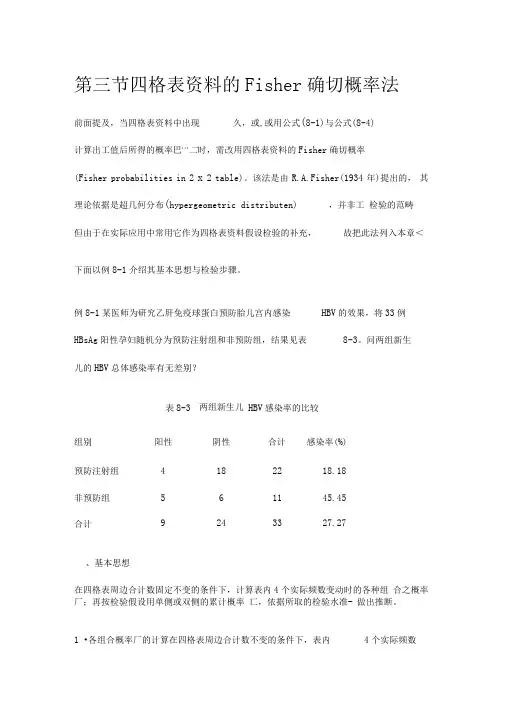 Fisher确切概率法