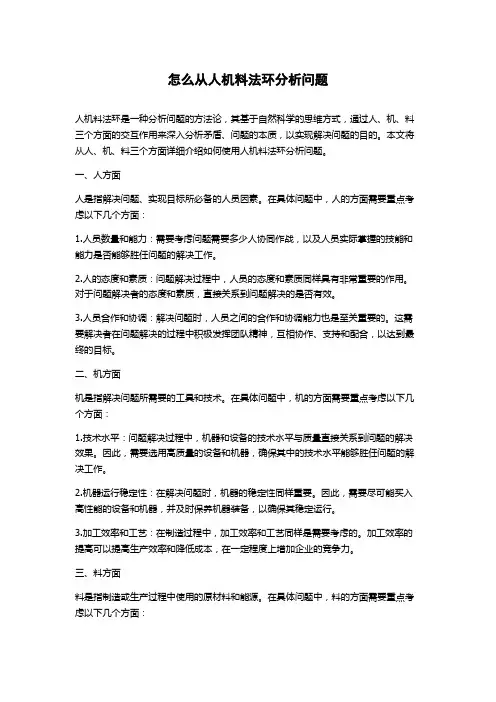 怎么从人机料法环分析问题