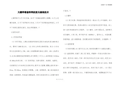 大棚草莓套种网纹甜瓜栽培技术 