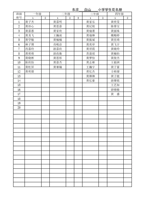 小学生花名册