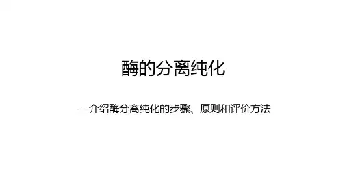 19-酶的分离纯化及酶学性质研究
