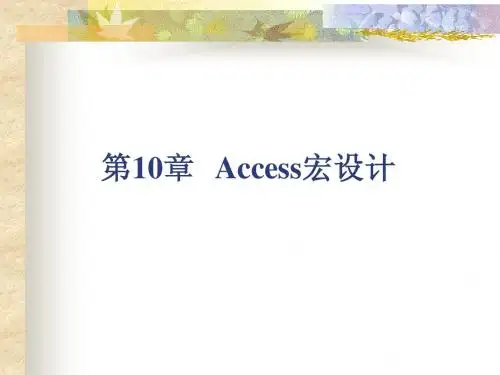 access 宏设计