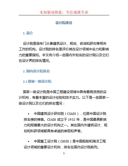设计院排名