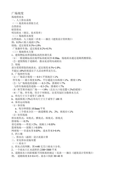 关于排水坡度的问题