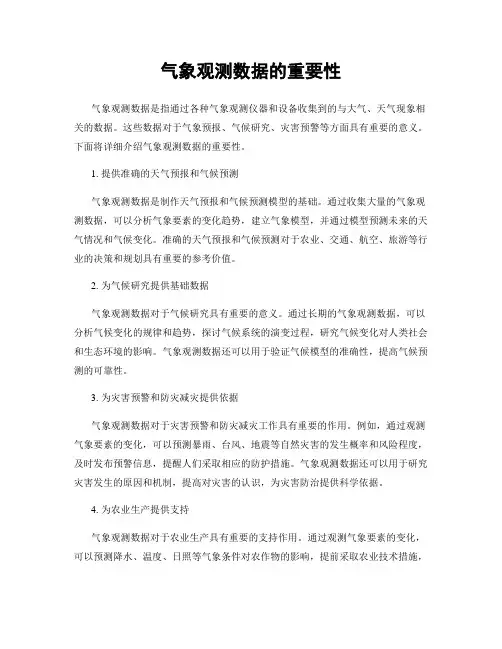 气象观测数据的重要性