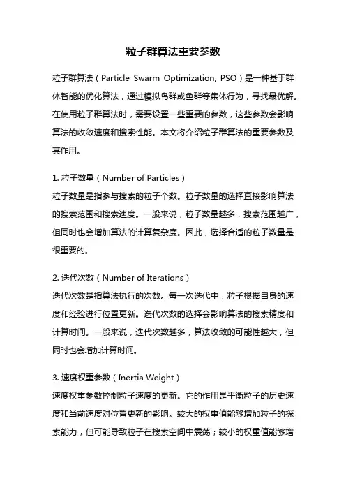 粒子群算法重要参数