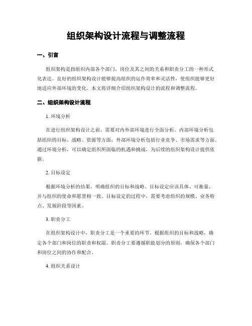 组织架构设计流程与调整流程