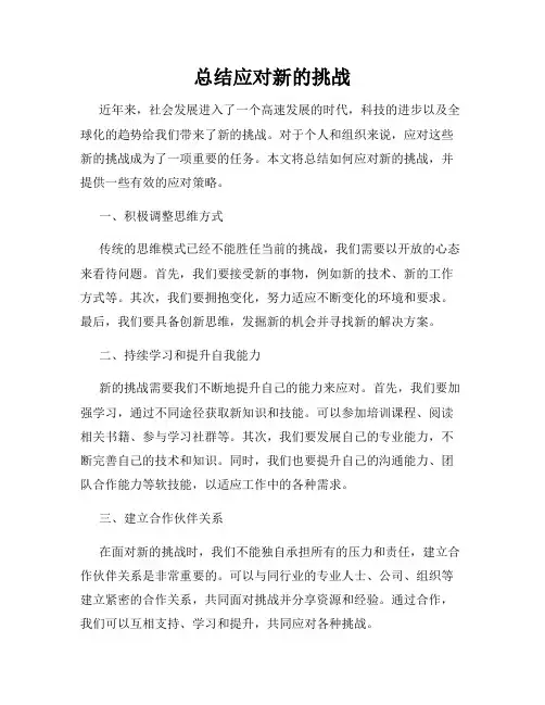 总结应对新的挑战