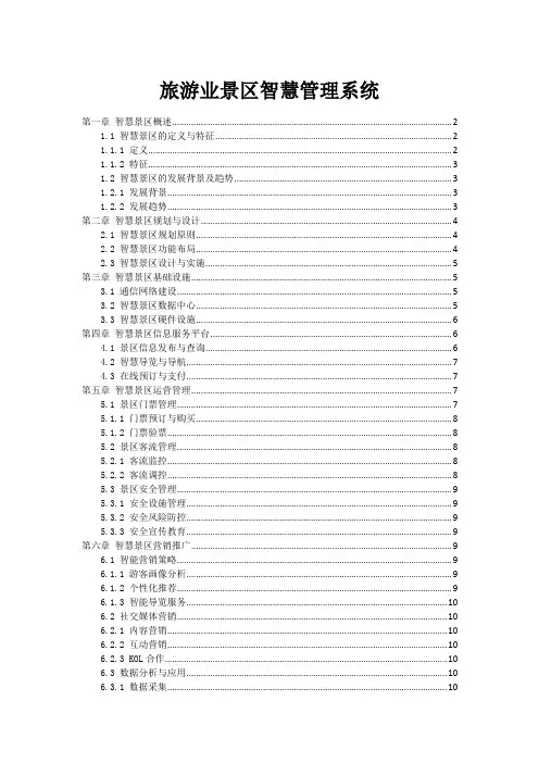 旅游业景区智慧管理系统