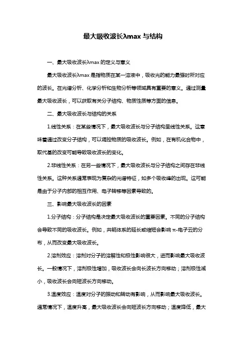 最大吸收波长λmax与结构