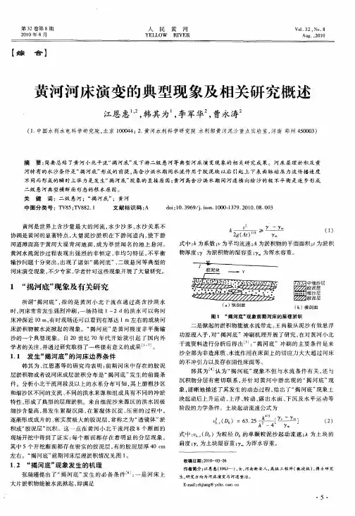 黄河河床演变的典型现象及相关研究概述