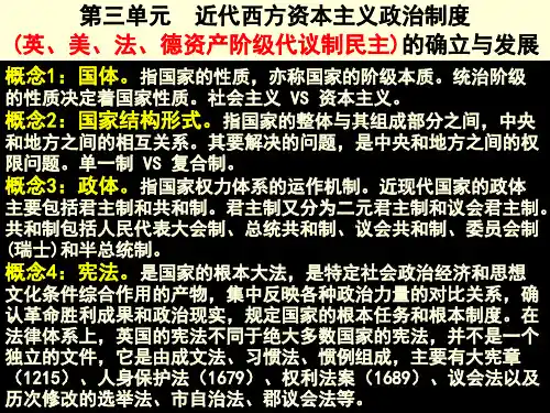 人教版高中历史必修一第三单元总复习 26张