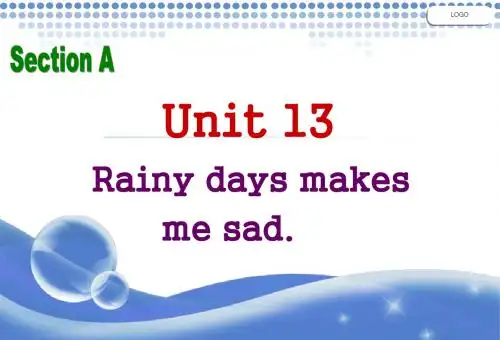 新目标九年级unit 13 rainy days make me sad Period1 课件