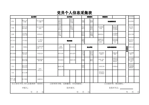 党员个人信息采集表