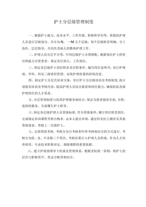 护士分层级管理制度