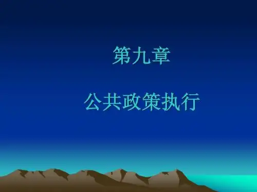 公共政策学重点第九章