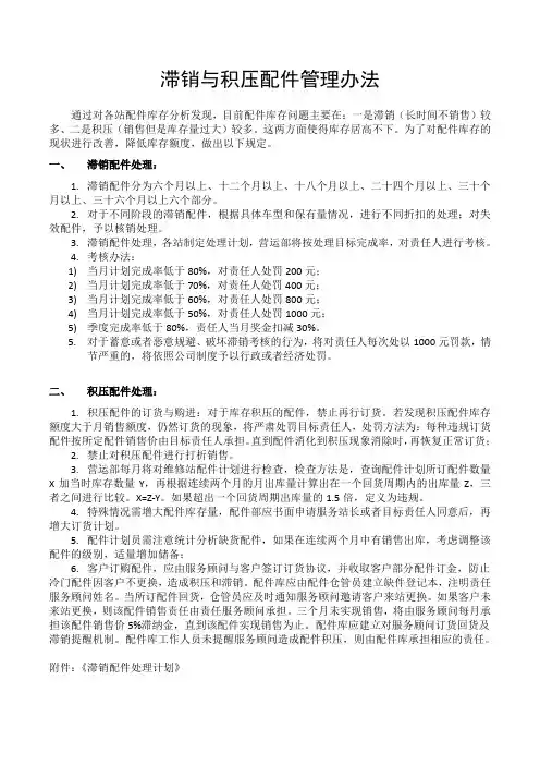 积压配件处理管理办法