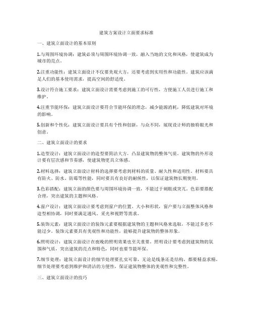 如何做建筑方案设计立面要求标准