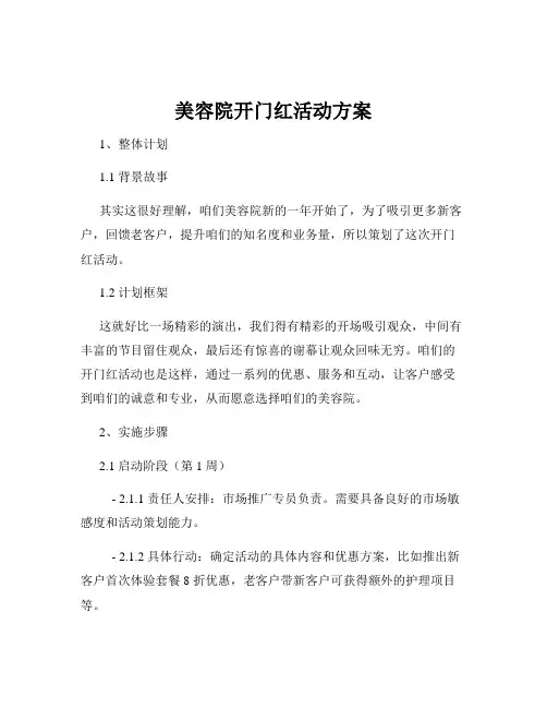 美容院开门红活动方案