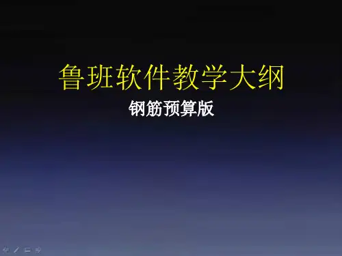 鲁班计价软件钢筋算量培训