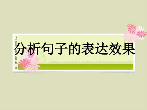 分析句子的表达效果ppt精品课件