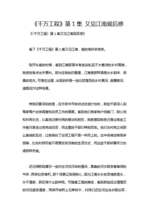 《千万工程》第1集 又见江南观后感