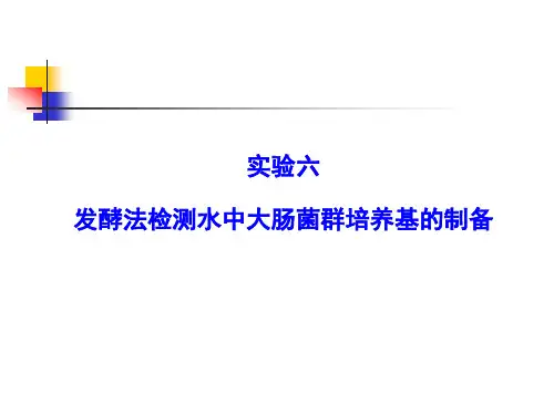 实验六 发酵法检测大肠菌群培养基制备