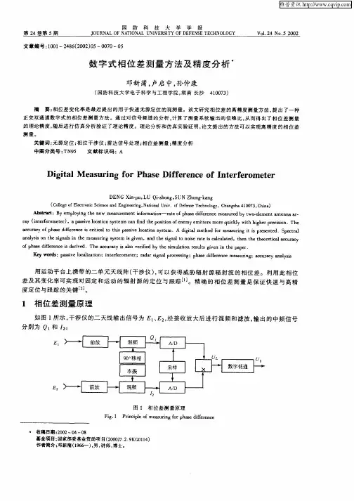 数字式相位差测量方法及精度分析