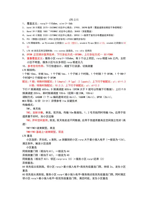 LTE 总结