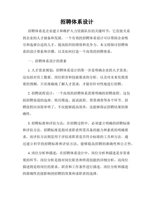 招聘体系设计