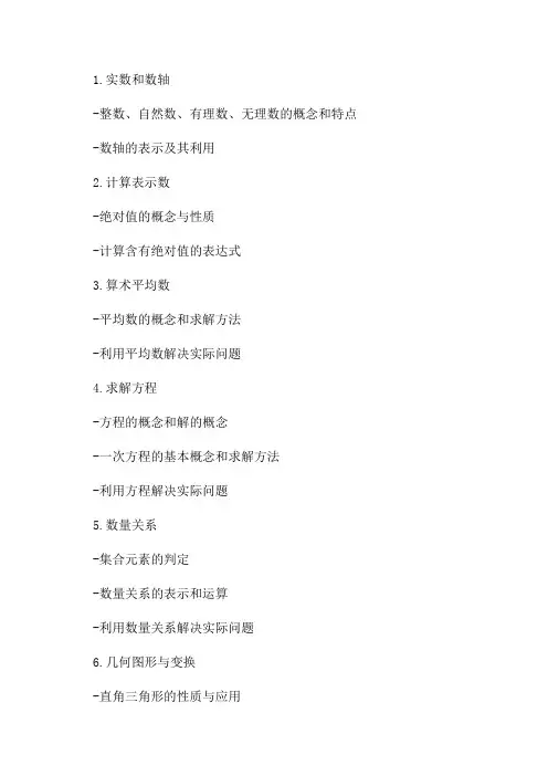 七年级数学第五章知识点