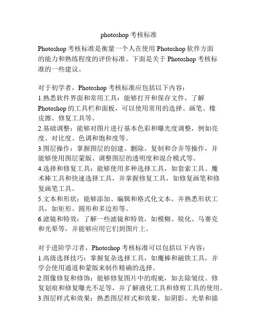 photoshop考核标准