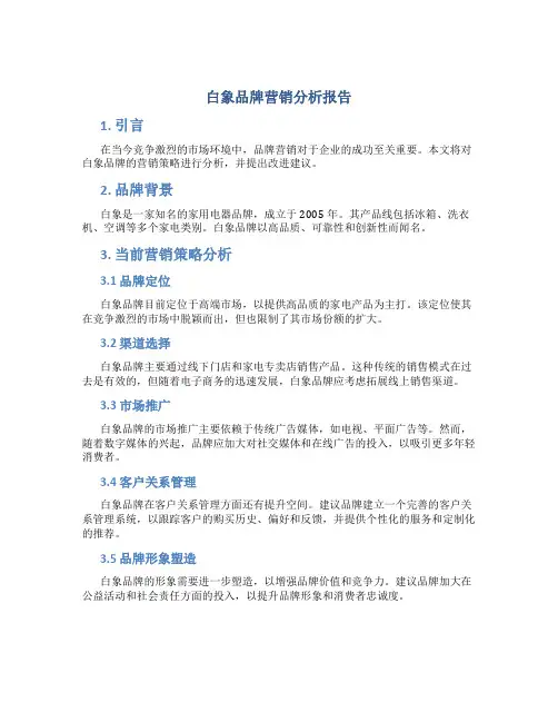 白象品牌营销分析报告
