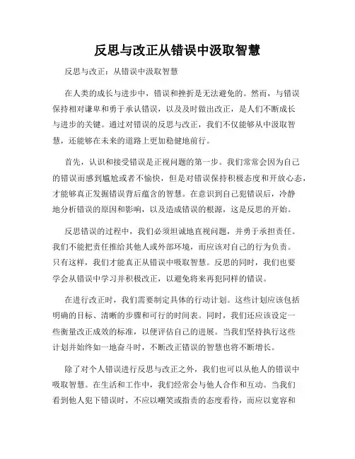 反思与改正从错误中汲取智慧