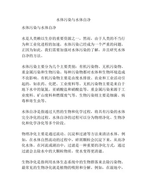 水体污染与水体自净